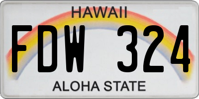 HI license plate FDW324