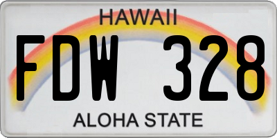 HI license plate FDW328