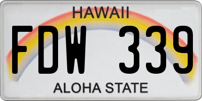 HI license plate FDW339