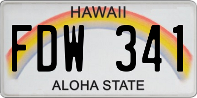 HI license plate FDW341