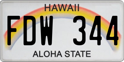 HI license plate FDW344