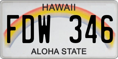 HI license plate FDW346