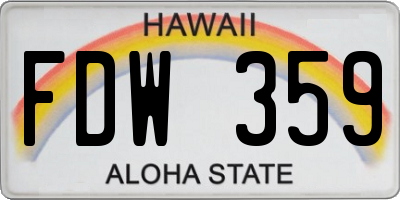 HI license plate FDW359