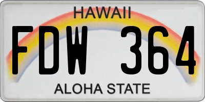 HI license plate FDW364
