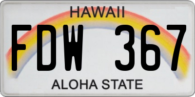 HI license plate FDW367