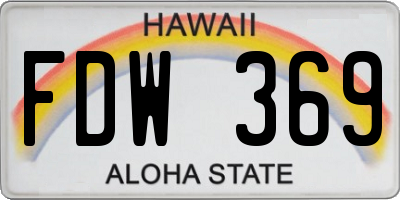 HI license plate FDW369