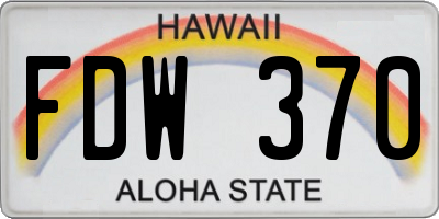 HI license plate FDW370