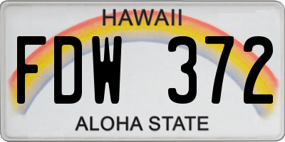 HI license plate FDW372