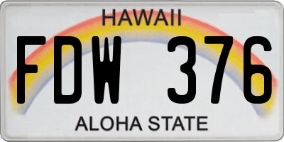 HI license plate FDW376