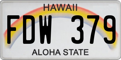 HI license plate FDW379