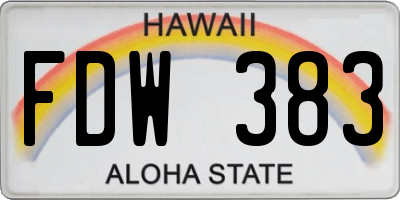 HI license plate FDW383