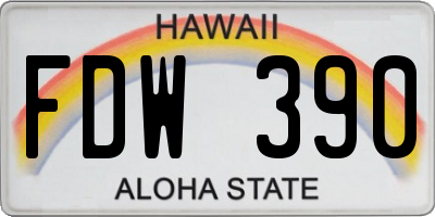 HI license plate FDW390