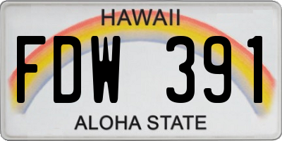 HI license plate FDW391