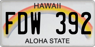 HI license plate FDW392