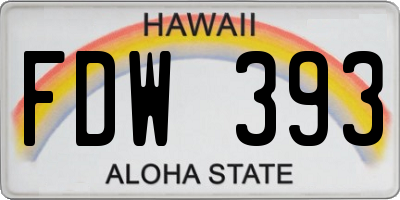 HI license plate FDW393