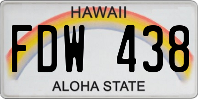 HI license plate FDW438