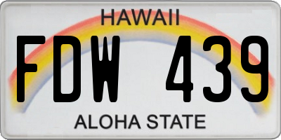 HI license plate FDW439
