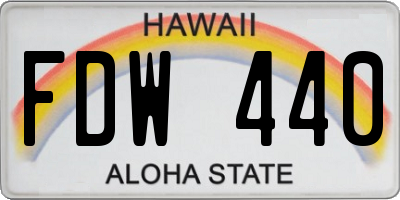 HI license plate FDW440