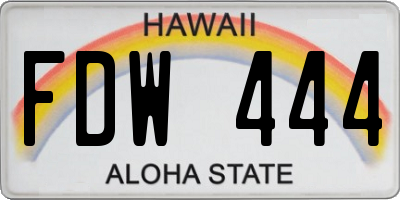 HI license plate FDW444