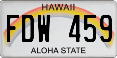 HI license plate FDW459
