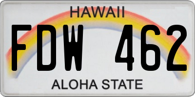 HI license plate FDW462