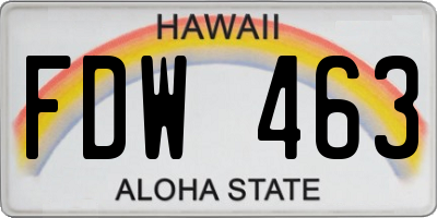 HI license plate FDW463
