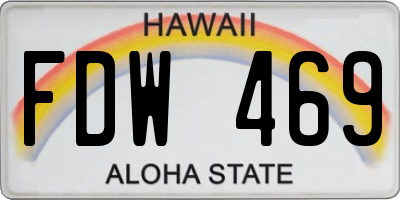 HI license plate FDW469