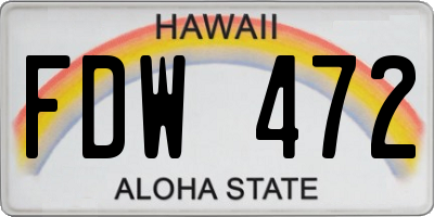 HI license plate FDW472