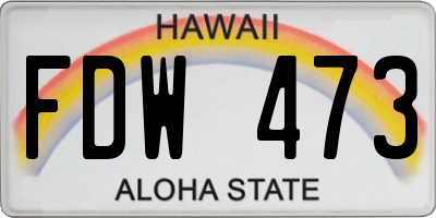 HI license plate FDW473