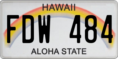 HI license plate FDW484