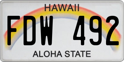 HI license plate FDW492
