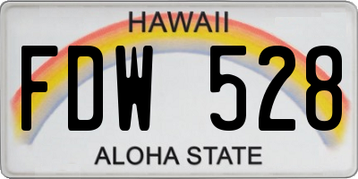 HI license plate FDW528