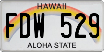 HI license plate FDW529