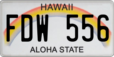 HI license plate FDW556