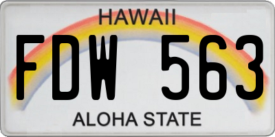 HI license plate FDW563
