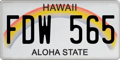 HI license plate FDW565