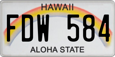 HI license plate FDW584