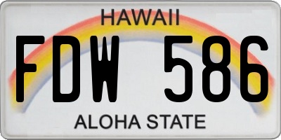 HI license plate FDW586