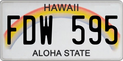HI license plate FDW595