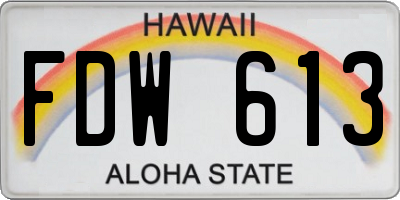 HI license plate FDW613