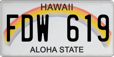 HI license plate FDW619
