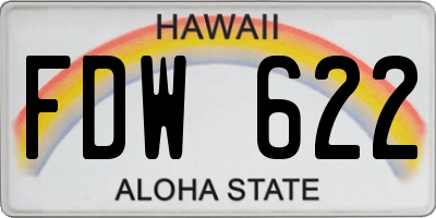 HI license plate FDW622