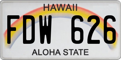 HI license plate FDW626