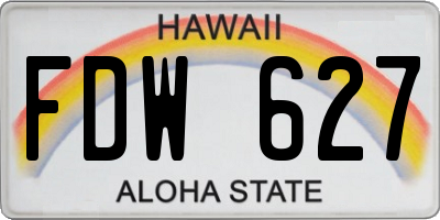 HI license plate FDW627