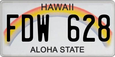 HI license plate FDW628