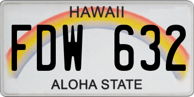 HI license plate FDW632