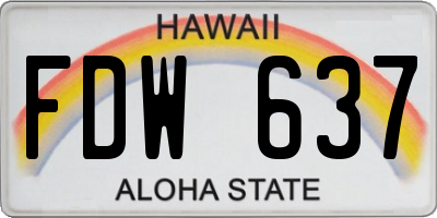HI license plate FDW637