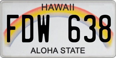 HI license plate FDW638