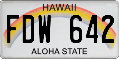 HI license plate FDW642