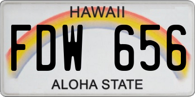 HI license plate FDW656